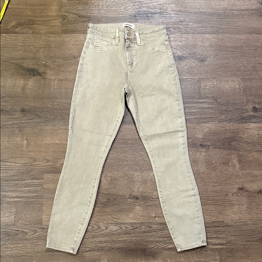 L'agence Margot High Rise Khaki Ankle Jeans Nwot Size 25